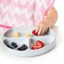 Bumkins Silicone Grip Dish, Suction Plate, Divided Plate, Baby Toddler Plate, BPA Free, Microwave Dishwasher Safe ? Gray