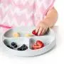 Bumkins Silicone Grip Dish, Suction Plate, Divided Plate, Baby Toddler Plate, BPA Free, Microwave Dishwasher Safe ? Gray