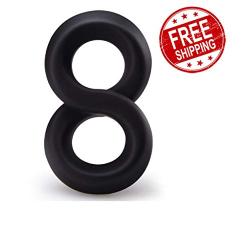 Black 8 Shape Silicone Male Ring Enhancer Toy for Male