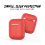 PodSkinz AirPods 2 & 1 Case [Front LED Visible] Protective Silicone Cover and Skin Compatible with Apple AirPods (Lava Red)