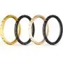ThunderFit Thin and Stackable Silicone Rings, 8 Rings / 4 Rings / 1 Ring - Silicone Wedding Bands for Women - Diamond Pattern