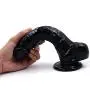 HYLHYL5-F Silicone Hands-Free Play Adult Perfect Pleasure Toy Realistic Toy with Suction Cup (Black, L:23cm/7.48 in, W:4.5cm/1.57 in)