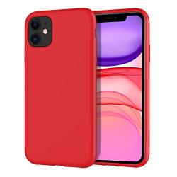 MoKo Compatible with iPhone 11 Case, Shockproof Slim Fit Liquid Silicone Gel Rubber Protective Case Soft Touch Back Cover Fit Apple iPhone 11 6.1 inch 2019 - Red