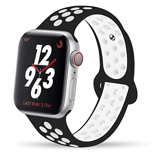 YC YANCH Compatible for Apple Watch Band 38mm 40mm 42mm 44mm,Soft Silicone Sport Band Replacement Wrist Strap Compatible for iWatch Apple Watch Series 4/3/2/1,Nike+,Sport,Edition, S/M M/L Size