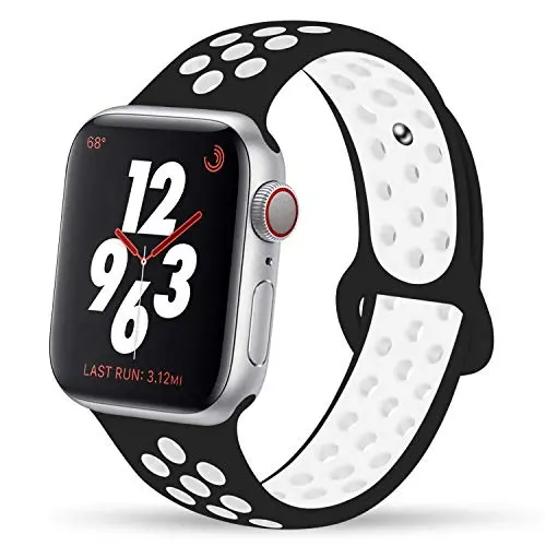 YC YANCH Compatible for Apple Watch Band 38mm 40mm 42mm 44mm,Soft Silicone Sport Band Replacement Wrist Strap Compatible for iWatch Apple Watch Series 4/3/2/1,Nike+,Sport,Edition, S/M M/L Size