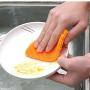 YZH LLC Silicone Dishwashing Brush Kitchen Supplies Creative Living Supplies Melon Fruit Cleaning Silicone Brush Antibacterial Mildew Kitchenware Orange