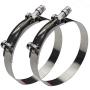 Ronteix Full 304 Stainless Steel Adjustable Hose Clamp Lock Nut T-Bolt Clamps (108~116mm, 2 Pack) for 4 Hose