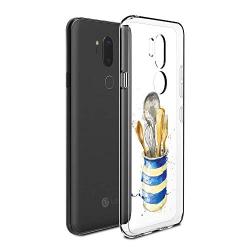 LG G7 ThinQ Case, Soft TPU Slim-Fit Flexible Ultra-Thin Clear Case, Full-Body Rugged Bumper Print Kitchenware Case for LG G7 ThinQ, Transparent