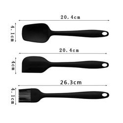 5 Sets of Shovel Spoon Silicone Kitchenware One-piece Molding Silicone Spatula Brush Set Color,black