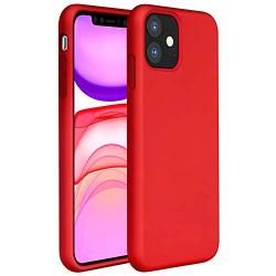 Miracase Liquid Silicone Case Compatible with iPhone 11 6.1 inch(2019), Gel Rubber Full Body Protection Shockproof Cover Case Drop Protection Case（Red）