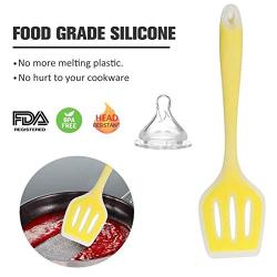 Silicone Cooking Utensil Set 6PCS Rainbow Semi-transparent Kitchenware Spatula Scraper Oil Sweep Salad Spoon Non-Stick Heat Resistant for Cooking Baking
