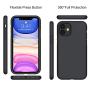 Miracase Liquid Silicone Case Compatible with iPhone 11 6.1 inch(2019), Gel Rubber Full Body Protection Shockproof Cover Case Drop Protection Case (Black)