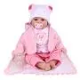 CHAREX Realistic Reborn Baby Doll Girls, Handmade Lifelike Silicone Weighted Dolls, 22 Inch Reallife Newborn Baby Dolls with Bear, Gifts/Toys for Kids Age 3+, EN71 and ASTM F96