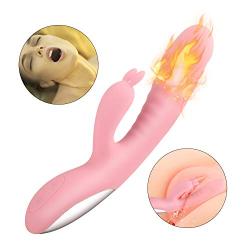 Intelligent Warming G Spot Rabbit Vibrator with 10 Multi-Speed Vibrations for Clitoris Vagina Stimulation,Waterproof Silicone Dildo Vibrator Sex Toys for Couples, Women, Adults