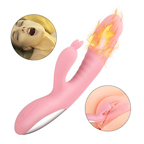Intelligent Warming G Spot Rabbit Vibrator with 10 Multi-Speed Vibrations for Clitoris Vagina Stimulation,Waterproof Silicone Dildo Vibrator Sex Toys for Couples, Women, Adults