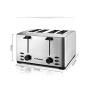 QIN.J.FANG-Kitchen 220V Stainless Steel 4-Slice Toaster,rapid heating widened barbecue trough,LED light indicator