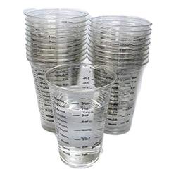 20 8oz Disposable Graduated Clear Plastic Cups for Mixing Paint, Stain, Epoxy, Resin