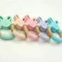Hacloser Newborn Kids Bite Toy Infants Nursing Accessories Baby Teether Cartoon Rabbit Shape Silicone Wooden Ring Toys