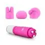 Discreet Pinpoint Massager - Multi Speed Pocket Vibrator - Waterproof - 3 Silicone Attachments - Massage Kit - Sex Toy for Women - Sex Toy for Couples (Pink)