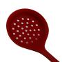 Flybloom Silicone Kitchenware Hedge Food Soup Residue Colander Non-stick Multiple Colour Silicone Spoon Kitchen Dedicated Filter Spoon,Red
