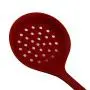 Flybloom Silicone Kitchenware Hedge Food Soup Residue Colander Non-stick Multiple Colour Silicone Spoon Kitchen Dedicated Filter Spoon,Red