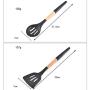 Silicone Kitchenware Set Of 9 Cooking Shovel Spoon Set Wood Plus Silicone Handle Colander Shovel Spaghetti Spoon Set