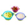 PandaEar Stay Put Spill Proof Stackable Baby Suction Bowls 3 Sizes for Toddlers with Silicone Feeding Utensils and Secure Lids BPA Free