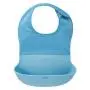 OXO Tot Waterproof Silicone Roll Up Bib with Comfort-Fit Fabric Neck, 2 Pack, Gray/Aqua