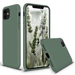 Vooii iPhone 11 Case, Soft Liquid Silicone Slim Rubber Full Body Protective iPhone 11 Case Cover (with Soft Microfiber Lining) Design for iPhone 11 - Pine Green