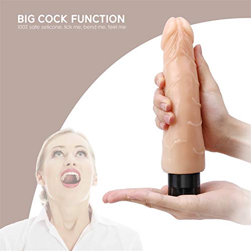 PGtoy Realistic ?nal Dǐldo Multi-Speed Vǐbration Bendable Shaft Soft Silicone for G-spot ?nal Prostate Stimulation Portable Toy Kit, Women Waterproof Vǐbrating Dǐldo for Beginner Advance Battery 2 AA