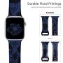 Kaome Floral Bands Compatible with Apple Watch 38mm 40mm 42mm 44mm, Soft Silicone Fadeless Pattern Printed Replacement Strap Bands for Women, Compatible with iWatch Series 5/4/3/2/1, S/M M/L