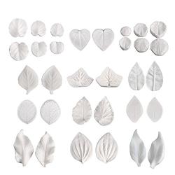 AK ART KITCHENWARE 16pairs Sugar Paste Flower Veining Molds Leaf Veiners Fontant Mold Cake Craft Tools (12 kinds of leaves)