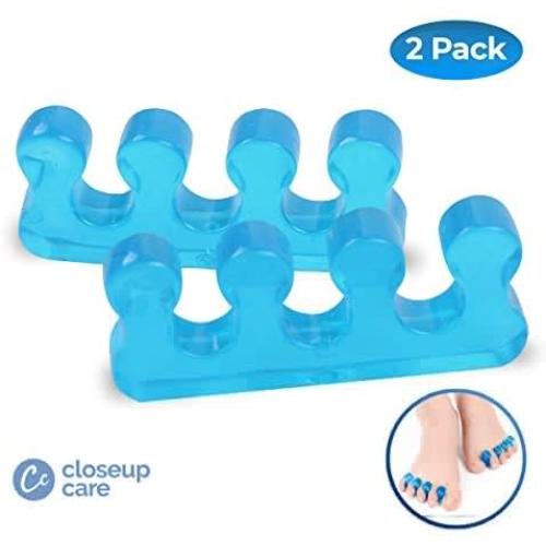 Closeup Cares Premium Gel Toe Separators, Straighteners & Spacers, Use for Health & Beauty Pedicures, Hammer Toe & Bunion Corrector, Correct Your Toes Naturally, Yoga & Running (2 Pcs)