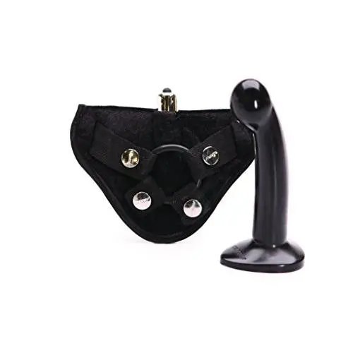 Tantus Sport Kit - Ultra-Premium Silicone Strap-on Dildo and Harness Kit - Black