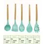 JunbosiKitchenware, Wooden Handle, Silicone Kitchenware Set, Nine-Piece Kitchen Tool, Shovel Spoon Set, Kitchenware