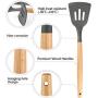 Kitchen Set, 11 silicone kitchenware set of natural wooden handle BPA kitchen cooking utensils spatula jaw Turner