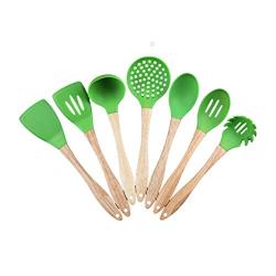Wooden Handle Silicone Kitchenware Non-stick Pot Set Kitchen Cooking Set 7 Piece Set Kitchen Supplies