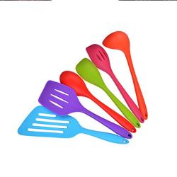 Silicone Kitchenware Set Of 6, High Temperature Non-Stick Cooking Baking Tools Cookware Small Tool Shovel Spoon Silicone Fish Shovel Kitchen Tools