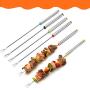 Buedvo Kabob Skewers, Stainless Steel BBQ Skewers Set, Reusable BBQ Sticks, Metal Grilling Skewers for Shish Vegetables and More