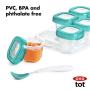 OXO Tot Baby Blocks Food Storage Containers, Teal, 2 Ounce