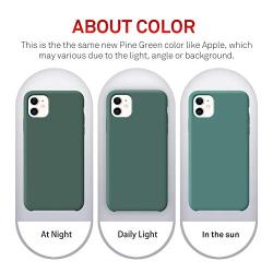 ORNARTO Liquid Silicone Case for iPhone 11, Slim Liquid Silicone Soft Gel Rubber Case Cover for Apple iPhone 11(2019) 6.1 inch-Pine Green