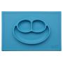 ezpz Happy Mat - One-Piece Silicone placemat + Plate (Blue)