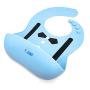 Waterproof Bibs for Toddlers - Silicone Baby Bib ? Easy to Clean Feeding Bib - Soft, Comfortable, and Adjustable - Fits Up to 6 Years Old (Blue Suit)
