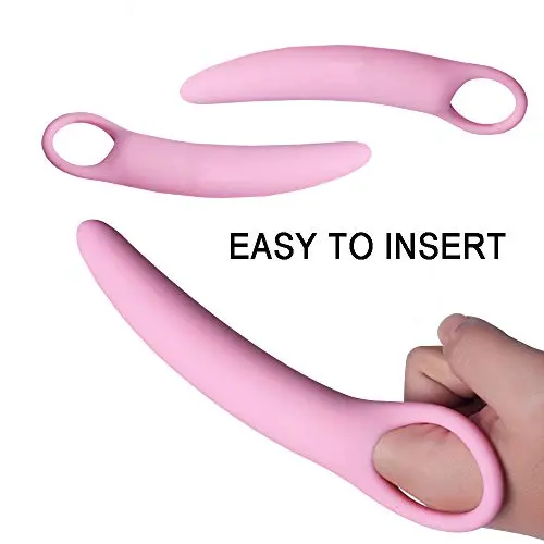 Shcasa Anus Training Expander? Butt Plug Beginners for Male, 2 Size Soft Silicone Finger Anal Plug (Pink)