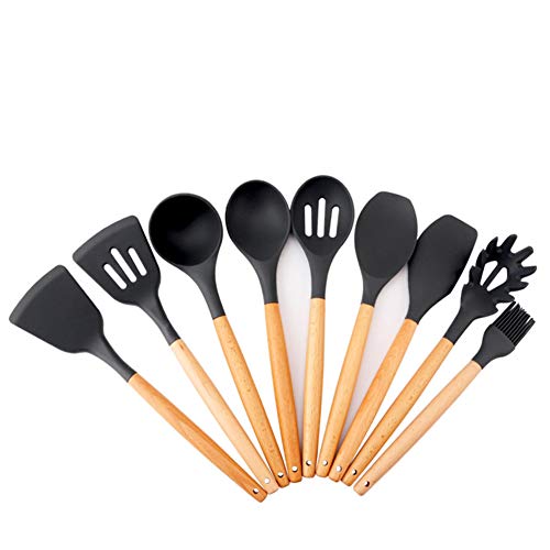 Gwjs Silicone Kitchenware, Non-stick Spatula Kitchenware Set Of Nine Silicone Spatula Set Cooking Utensils-nine-piece Set 32cm(12.6inch)