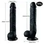 11 inch Silicone Soft Reǎl?stǐc Black Color ?ildǒ Women Massager Comfortable Līfelikě Private Toy Relax with Suction Cup (Color : Black)