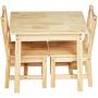 AmazonBasics Kids Solid Wood Table and 2 Chair Set, Natural