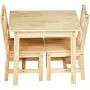 AmazonBasics Kids Solid Wood Table and 2 Chair Set, Natural