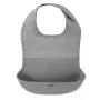 OXO Tot Waterproof Silicone Roll Up Bib with Comfort-Fit Fabric Neck, 2 Pack, Gray/Pink