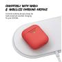 PodSkinz AirPods 2 & 1 Case [Front LED Visible] Protective Silicone Cover and Skin Compatible with Apple AirPods (Lava Red)